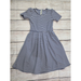 Lularoe Dresses | Lularoe Amelia Dress Medium Navy Blue And White Stripes Pleated Nautical Print | Color: Blue/White | Size: M