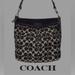 Coach Bags | Coach Ashley Signature Hippie Sateen Shoulder Bag, Black & Pale Gold, #F20111 | Color: Black/Gold | Size: 10” H X 11” W X 4” D