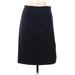 Ann Taylor Casual Skirt: Blue Solid Bottoms - Women's Size 4 Petite