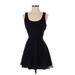 Forever 21 Casual Dress - Mini Scoop Neck Sleeveless: Black Print Dresses - Women's Size Small