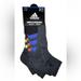 Adidas Underwear & Socks | Adidas Quarter Cushioned Socks 3 Pair Men 6-12 Black Multicolor W Logo Aeroready | Color: Black | Size: Men Shoe Size 6-12