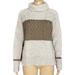 Madewell Sweaters | Madewell Color Block Wool Alpaca Cable Knit Turtleneck Fisherman Sweater Small | Color: Brown/Gray | Size: S