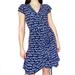Lilly Pulitzer Dresses | Lilly Pulitzer Beachy Coastal “Oh Buoy” Print Knit Wrap Mini Dress Small | Color: Blue | Size: S