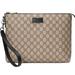 Gucci Bags | Authentic New Gucci Gg Canvas Clutch Bag With Wristlet Strap W Gucci Dustbag | Color: Black/Tan | Size: 12.25" X 9.5" X 1.75" Strap Drop 10"