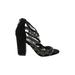 Jessica Simpson Heels: Black Solid Shoes - Women's Size 6 1/2 - Open Toe