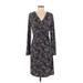 Joe Fresh Casual Dress - Wrap: Gray Paisley Dresses - Women's Size Small