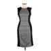 R&M Richards Casual Dress - Sheath Crew Neck Sleeveless: Gray Color Block Dresses - Women's Size 6