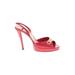 Casadei Heels: Red Print Shoes - Women's Size 8 - Peep Toe