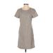 Theory Casual Dress - Shift Crew Neck Short sleeves: Gray Dresses - Women's Size 2