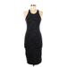 Monrow Casual Dress - Midi Scoop Neck Sleeveless: Black Dresses - Women's Size Small