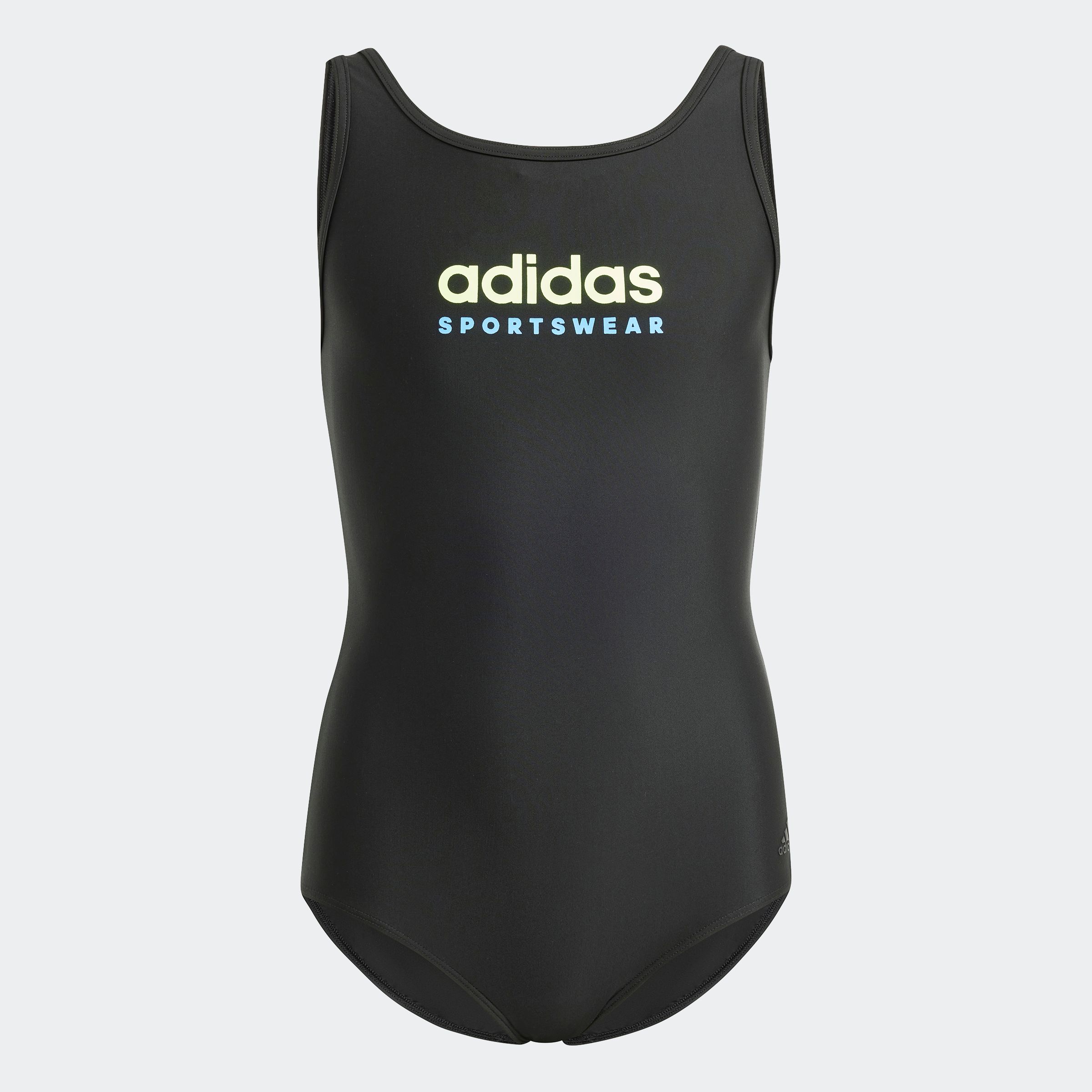Badeanzug ADIDAS PERFORMANCE "SPW UBSUIT KIDS", Kinder, Gr. 152, N-Gr, grün (schwarz, grün spark), Obermaterial: 78% Polyamid, 22% Elasthan, Badeanzüge Image