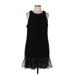 Trina Turk Casual Dress - Mini Crew Neck Sleeveless: Black Print Dresses - Women's Size Large