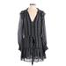 Paige Casual Dress - Mini Plunge Long sleeves: Black Dresses - Women's Size X-Small