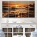 Design Art Beach Photo Golden Sands XXI - Nautical & Beach Metal Wall Decor Set Metal in Brown/Orange/White | 28 H x 60 W x 1 D in | Wayfair