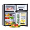 Euker 20" 3.2 Cubic Feet Top Freezer Refrigerator in Black/Gray | 33.86 H x 19.49 W x 19.1 D in | Wayfair FRIDGE-90L