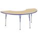 Factory Direct Partners Half Moon T-Mold Adjustable Height Activity Table Laminate/Metal in Brown | Wayfair 10078-MPBL