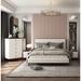 F&L Homes Studio Carena Upholstered Standard Configurable Bedroom Set Metal in Brown/Gray/White | 56 H x 80 W x 87 D in | Wayfair