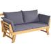 Sand & Stable™ Terri 78" Wide Outdoor Patio Sofa w/ Cushions Wood/Natural Hardwoods in Orange | Wayfair 6164F56DF52D461598053F7E7333AAB6