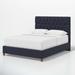 Birch Lane™ Amey Tufted Upholstered Low Profile Platform Bed Metal in Blue/Black | Twin | Wayfair 83341D0AC4104553990BEBB5917DA049