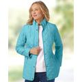 Appleseeds Women's Berkshire Diamond Quilted Jacket - Blue - PL - Petite