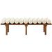 Wade Logan® Boutis Faux Leather Bench Faux Leather/Upholstered/Leather in White/Brown | 19 H x 60.5 W x 19.5 D in | Wayfair