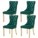Rosdorf Park Kenta Tufted Velvet Wing Back Side Chair Dining Chair Wood/Upholstered/Velvet in Green/Gray/Brown | 38 H x 26 W x 20 D in | Wayfair