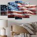 The Holiday Aisle® Flag American Flag III - Flag USA Metal Wall Decor Set Metal in Blue/Red | 28 H x 60 W x 1 D in | Wayfair