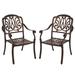 Alcott Hill® Christann Metal Outdoor Stackable Dining Armchair in Brown | 35.8 H x 26.6 W x 25.8 D in | Wayfair 609D6E98DB7F430A9B105A280E691EC3