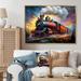 Williston Forge Steamtrain Travelling In The Sunset Painting I On Canvas Print Canvas, Cotton in Brown/Gray/Yellow | 12 H x 20 W x 1 D in | Wayfair