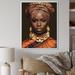 Ebern Designs Beautiful African Lady Traditional Style Attire I On Canvas Print Plastic in Brown/Orange | 44 H x 34 W x 1.5 D in | Wayfair