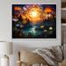 Ebern Designs City Of Flowers Full Moon Fantasy Landscapes On Canvas Print Metal in Black/Blue/Yellow | 16 H x 32 W x 1 D in | Wayfair