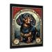 Winston Porter Retro Stamp Illustration Of Cute Dachshund On Canvas Print Canvas, Cotton in Black/Brown/Red | 20 H x 12 W x 1 D in | Wayfair