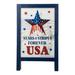 The Holiday Aisle® Patriotic/Americana Garden Stake Wood/Metal in Blue/Brown/Red | 24 H x 1.5 W x 15 D in | Wayfair