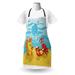 East Urban Home Cartoon Apron Unisex, Fish Crab Cartoon, Adult Size, Yellow Red & Blue, Polyester | Wayfair 16295CBC59DE4371A68DB90DF20078B1