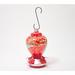 Arlmont & Co. Glass Hummingbird Feeder w/ Brush - Blue Multi Glass/Plastic in Red | 10 H x 7.25 W x 7.25 D in | Wayfair