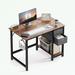 17 Stories Amathous 55.12" W Rectangle Writing Desk Wood/Metal in Brown | 29.33 H x 55.12 W x 23.62 D in | Wayfair B5132137DA104CB7986ACB933789FE72