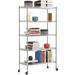 Rebrilliant Myree 5-Shelf Shelving w/ Wheels Adjustable Heavy Duty Steel Wire Shelving Rack Steel in Gray | 63.7 H x 30 W x 14 D in | Wayfair