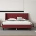 Ebern Designs Alaan Upholstered Platform Bed Upholstered in Orange | 38.62 H x 81.12 W x 63.82 D in | Wayfair DB937B93CAC644FBB2F085E3E1E0779B