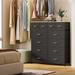 Ebern Designs Alar Large Tall Dresser 12 Drawer for Bedroom, Dorm, Closet, Wood Cabinet Storage White Metal in Black | Wayfair