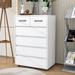 Ebern Designs Alessandrini Wooden 6 - Drawer Dresser for Living Room, Bedroom Wood in White | 40.5 H x 27.5 W x 15.7 D in | Wayfair