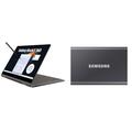 Samsung Galaxy Book3 360 Laptop & Portable SSD T7, 1 TB, USB 3.2 Gen.2, 1.050 MB/s Lesen, 1.000 MB/s Schreiben, Externe SSD Festplatte für Mac, PC, Smartphone und Spielkonsole, Grau, MU-PC1T0T/WW