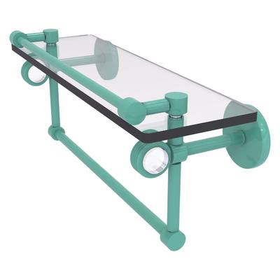 Allied Brass Clearview Collection 16 Inch Glass Gallery Shelf with Towel Bar and Grooved Accents