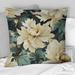 Designart "White And Blue Natural Damask Serenity" Floral Printed Throw Pillow