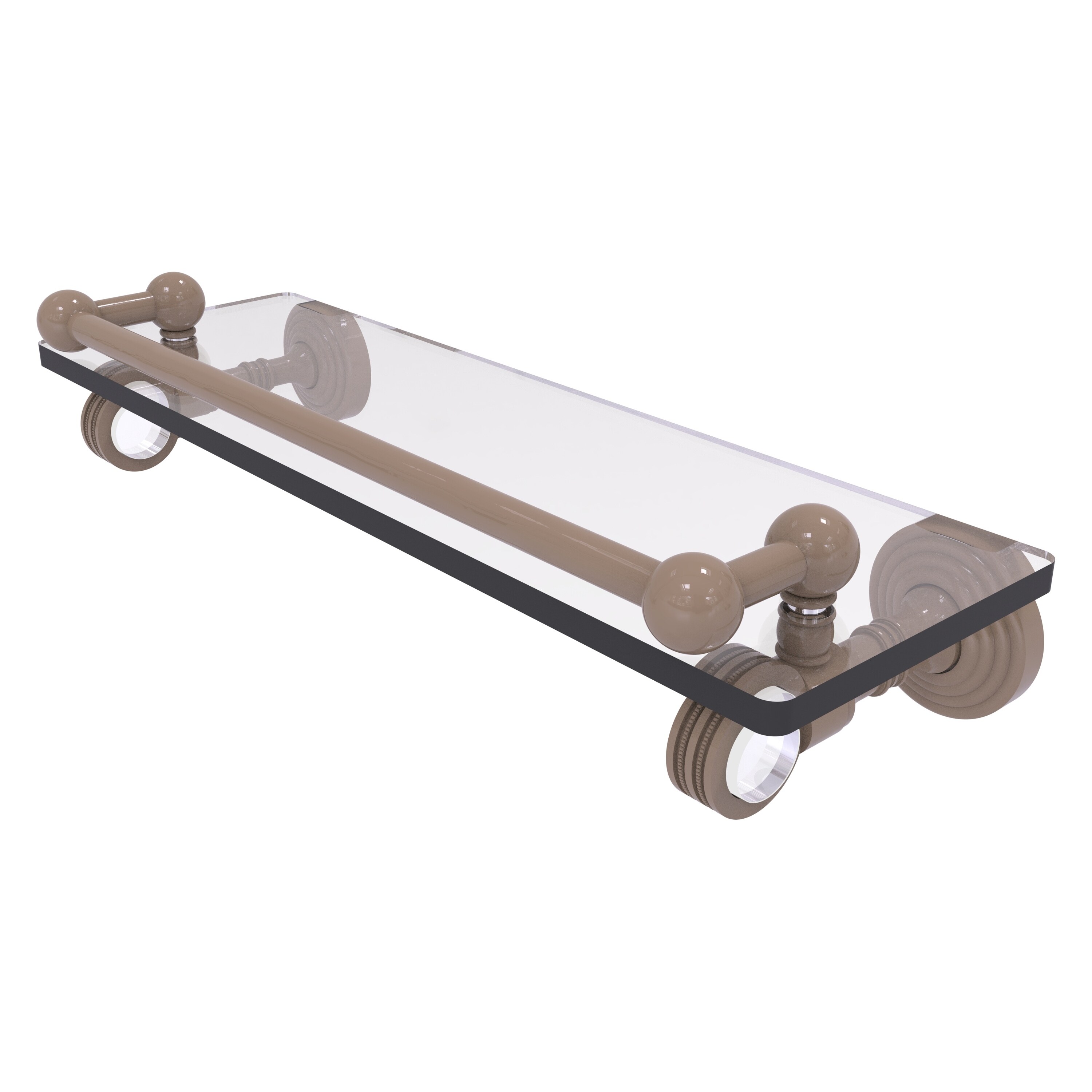 Allied Brass Pacific Grove Collection 16 Inch Gallery Glass Shelf with Dotted Accents