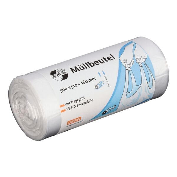 Deiss 40 Müllbeutel mit Tragegriff »UNIVERSAL PLUS®« 20 Liter transparent grau, 50x51 cm