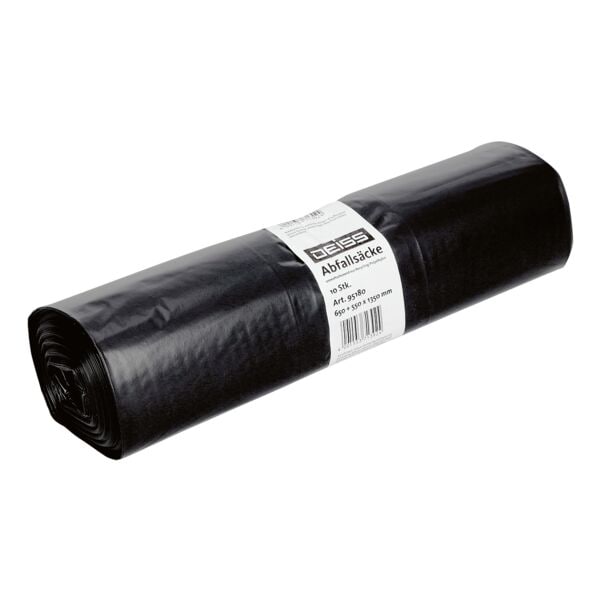 Deiss 10 Müllbeutel aus Recyclingmaterial 240 Liter schwarz schwarz, 65x135 cm Image
