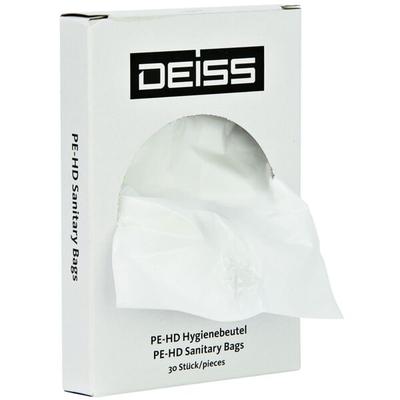 Deiss 30 Hygienebeutel in Spenderbox »STANDARD®« aus HDPE weiß weiß, 9.8x12.8x1.9 cm