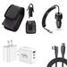 Travel Bundle for Boost Celero 5G+ Plus (2024) Belt Holster Clip Carrying Pouch Case Screen Protector 40W Car Charger Power Adapter 3-Port Wall Charger USB C Cable (Dark Gray/Black)