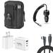 Travel Bundle for AT&T Vista 2023 (WTATTRW2) Waterproof Pack Bag Carrying Pouch Case 40W Car Charger Power Adapter 3-Port Wall Charger USB C to USB C Cable (Black)
