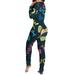 Women s Button-Down Print Functional Buttoned Flap Adults Romper Jumpsuit All Pajamas Women Bell Bottom Suit plus Size for Women